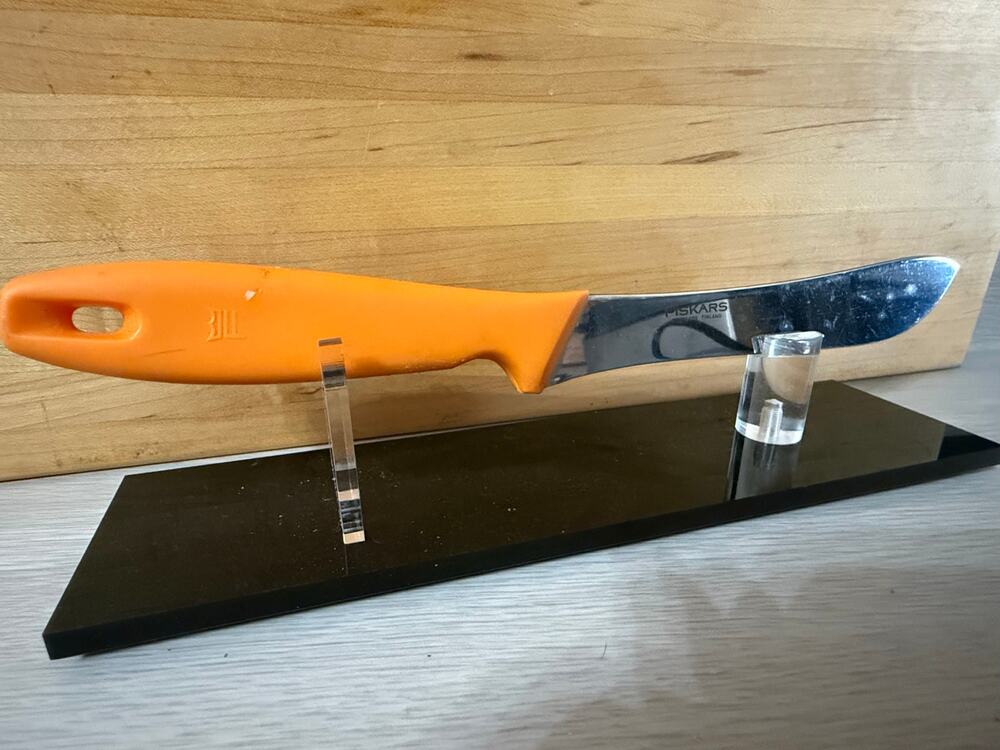 Vintage Fiskars Stainless Steel Pioneer Knife Orange Handle Finland